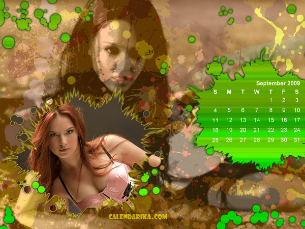 Calendar Wallpaper. Green Botch