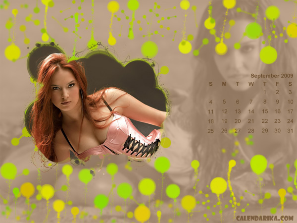 Calendar Wallpaper. Green Bubbles