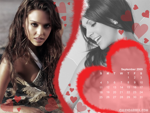 Calendar Wallpaper. Valentines Hearts