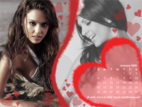 Calendar Valentines Hearts